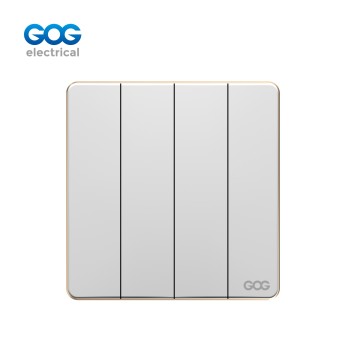 SLIM SWITCH SOCKET PC GLASS wall switch 4 gang C92307/C92308 10A/16A 250V White/gold/gray/black