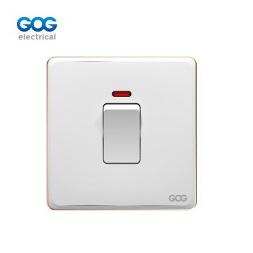 SLIM SWITCH SOCKET PC GLASS wall switch 20A DP switch C93324 20A 250V White/gold/gray/black