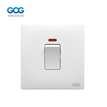 SLIM SWITCH SOCKET PC GLASS wall switch 20A DP switch 20A 250V C81324 White/gold/gray/black