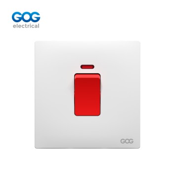 SLIM SWITCH SOCKET PC GLASS wall switch 45A DP switch 45A 250V C81327 White/gold/gray/black