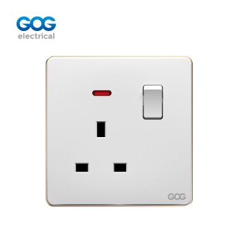 SLIM SWITCH SOCKET PC GLASS wall switch C92405/C92409/C92407/C92411 13A SWITCHED SOCKET 13A 250V White/gold/gray/black