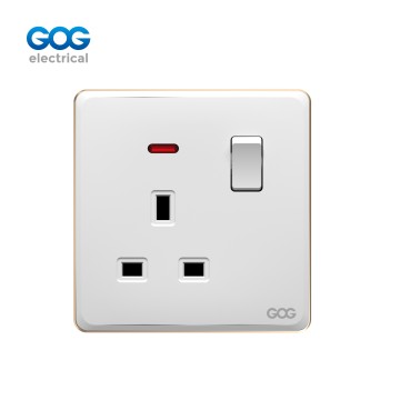 SLIM SWITCH SOCKET PC GLASS wall switch C93405/C93409/C93407/C93411 13A SWITCHED SOCKET 13A 250V White/gold/gray/black