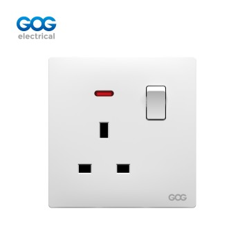 SLIM SWITCH SOCKET PC GLASS wall switch 13A SWITCHED SOCKET 13A 250V C81405/C81409/C81407/C81411 White/gold/gray/black