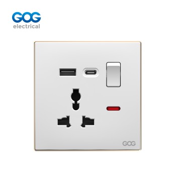 SLIM SWITCH SOCKET PC wall socket C91587C MF 3 pin switched socket ...