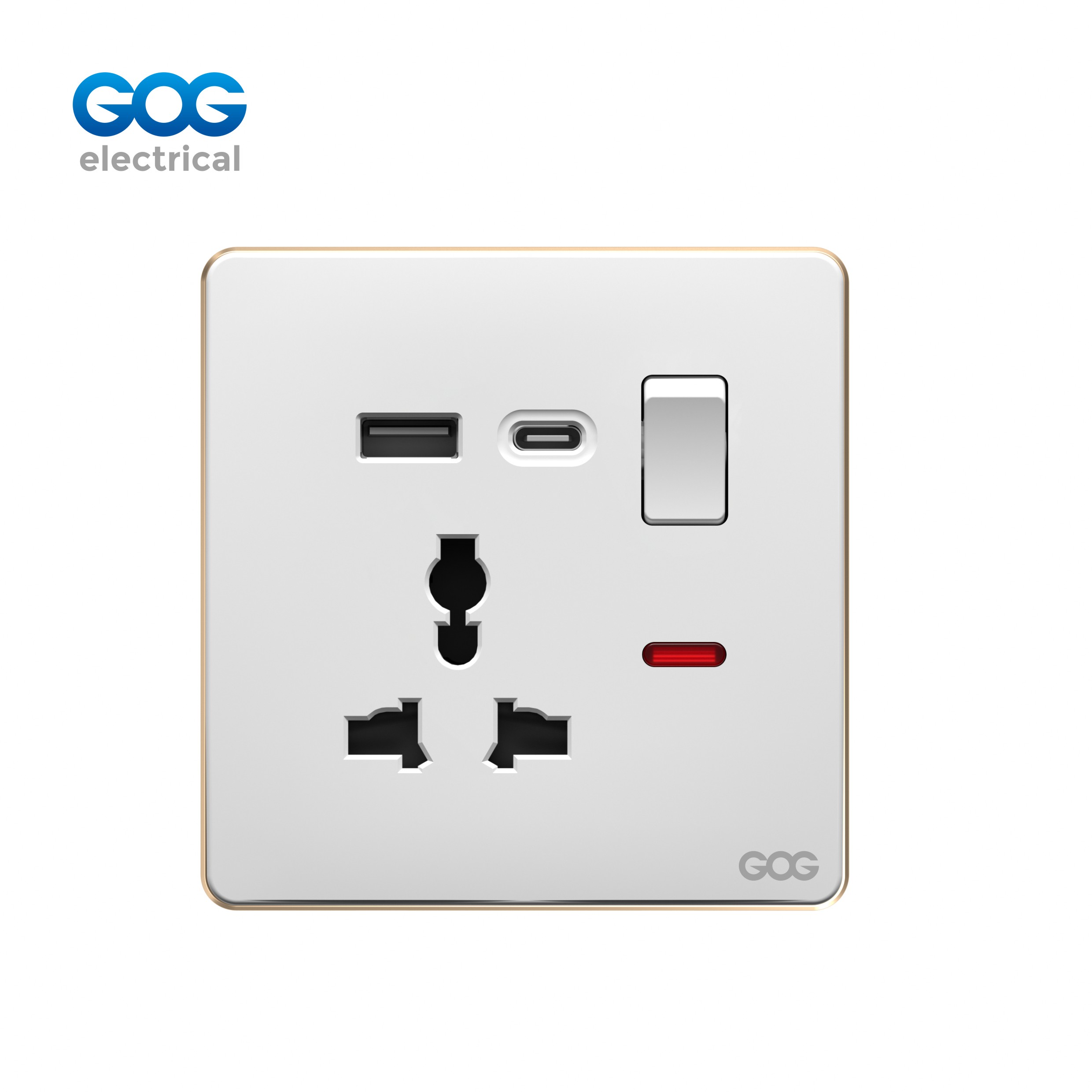 SLIM SWITCH SOCKET PC wall socket C92587C MF 3 pin switched socket ...
