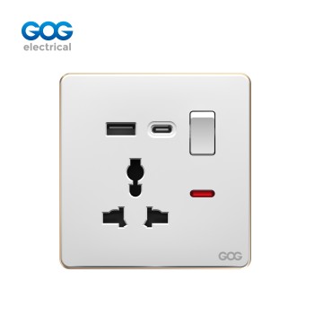 スリム スイッチ ソケット PC 壁ソケット C92587C MF 3 ピン スイッチ ソケット...