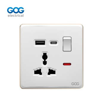 スリム スイッチ ソケット C93587C PC 壁ソケット MF 3 ピン スイッチ ソケット...