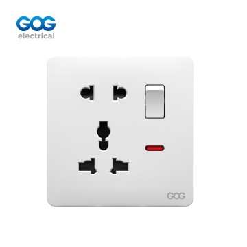 SLIM SWITCH SOCKET C82477 PC wall socket MF 5 pin switched socket w...