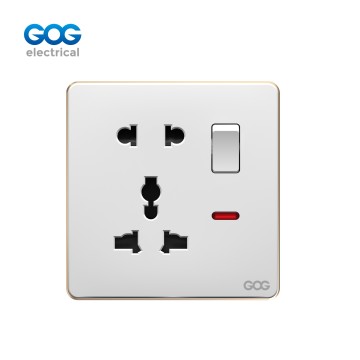 SLIM SWITCH SOCKET C92477 PC wall socket MF 5 pin switched socket with neon