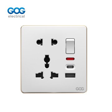 スリム スイッチ ソケット PC 壁ソケット C92497C MF 5 ピン スイッチ ソケット...