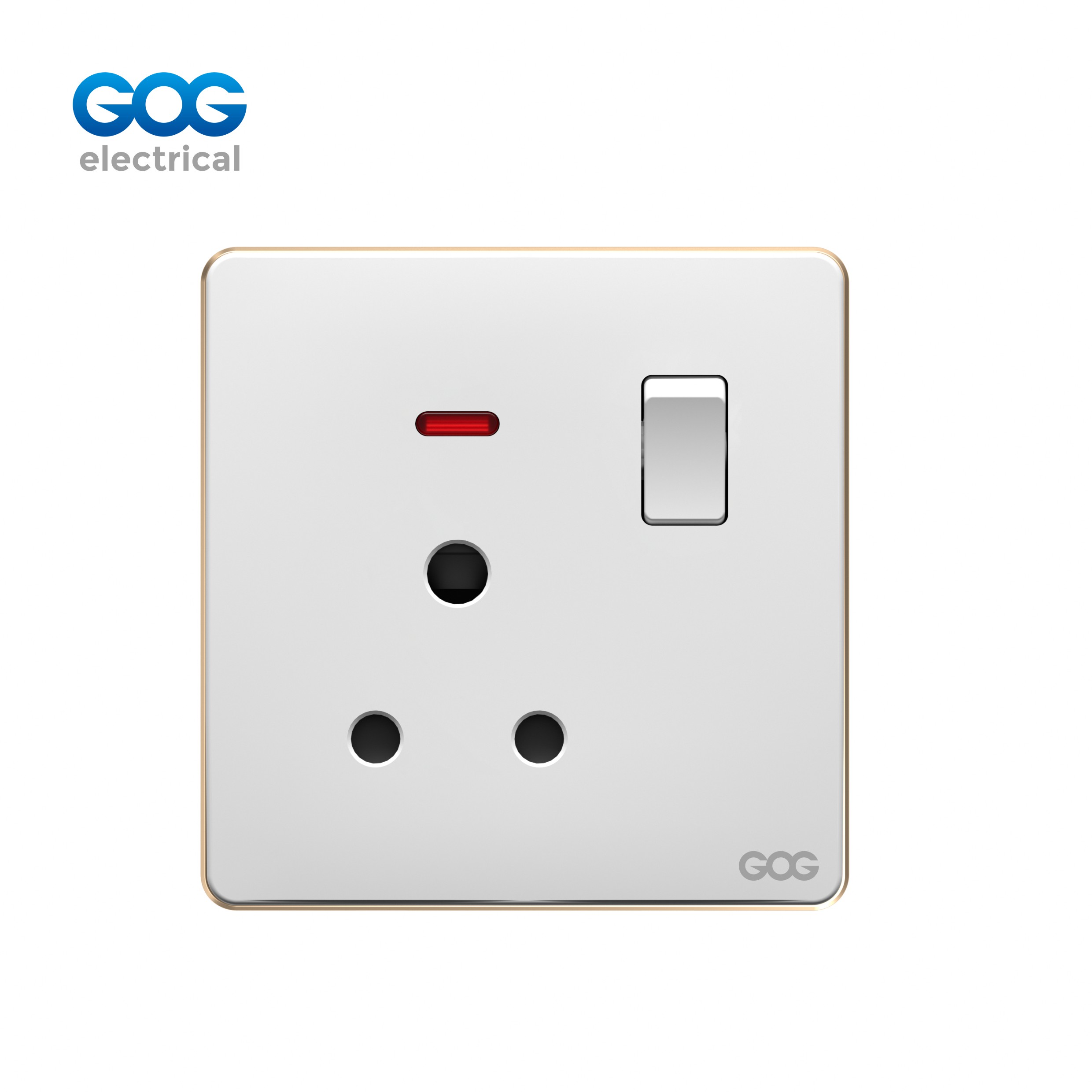 SLIM SWITCH SOCKET PC wall socket 15A switched socket with neon 15A 250V C92431 White/gold/gray/black
