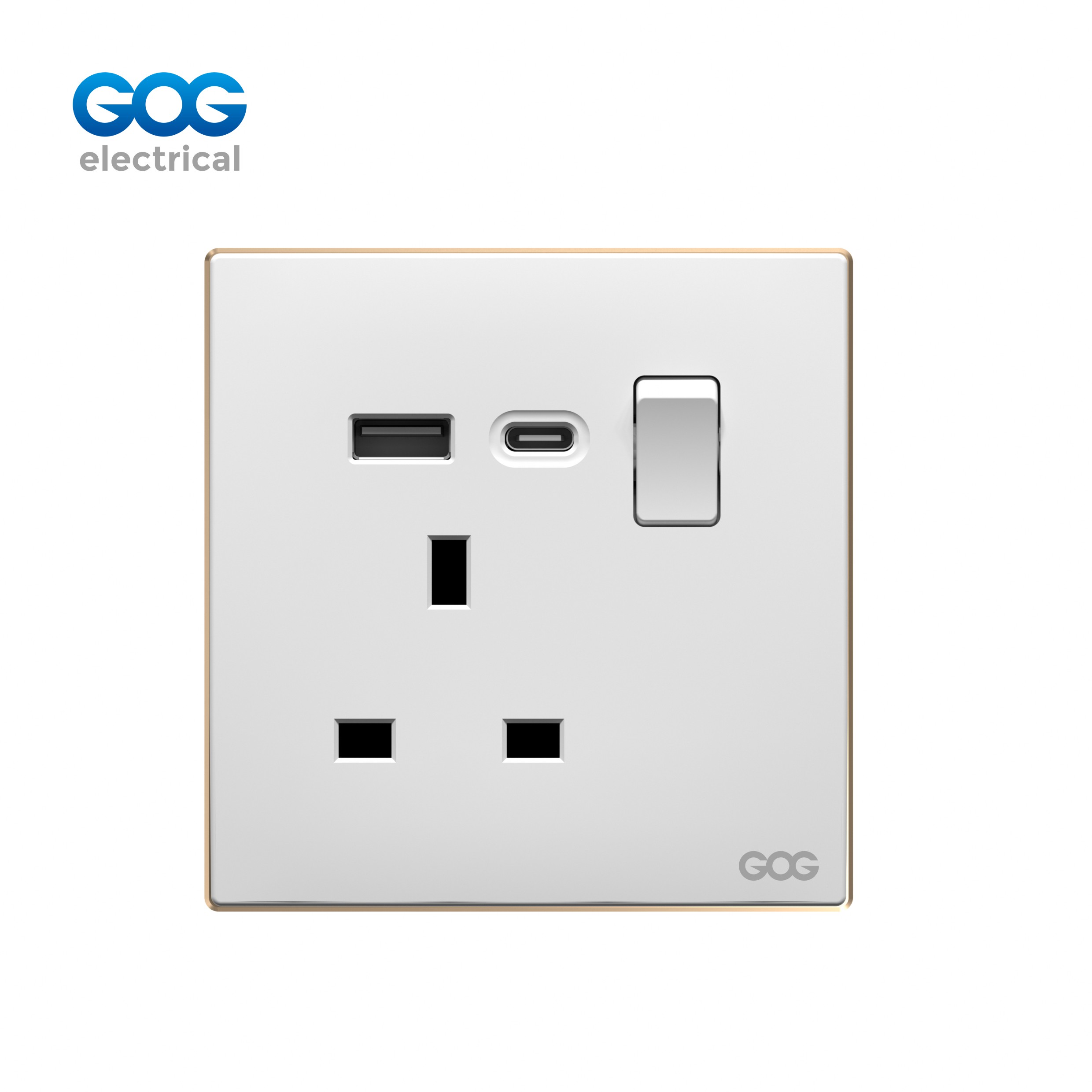 SLIM SWITCH SOCKET PC wall socket German Europe socket 16A 250V C91468 White/gold/gray/black