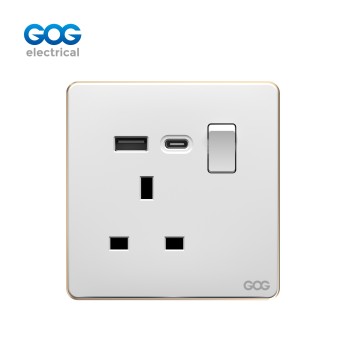 スリム スイッチ ソケット PC 壁ソケット C92468 ドイツ ヨーロッパ ソケット 16A 2...