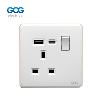 スリム スイッチ ソケット PC 壁ソケット ドイツ ヨーロッパ ソケット C93468 16A 2...