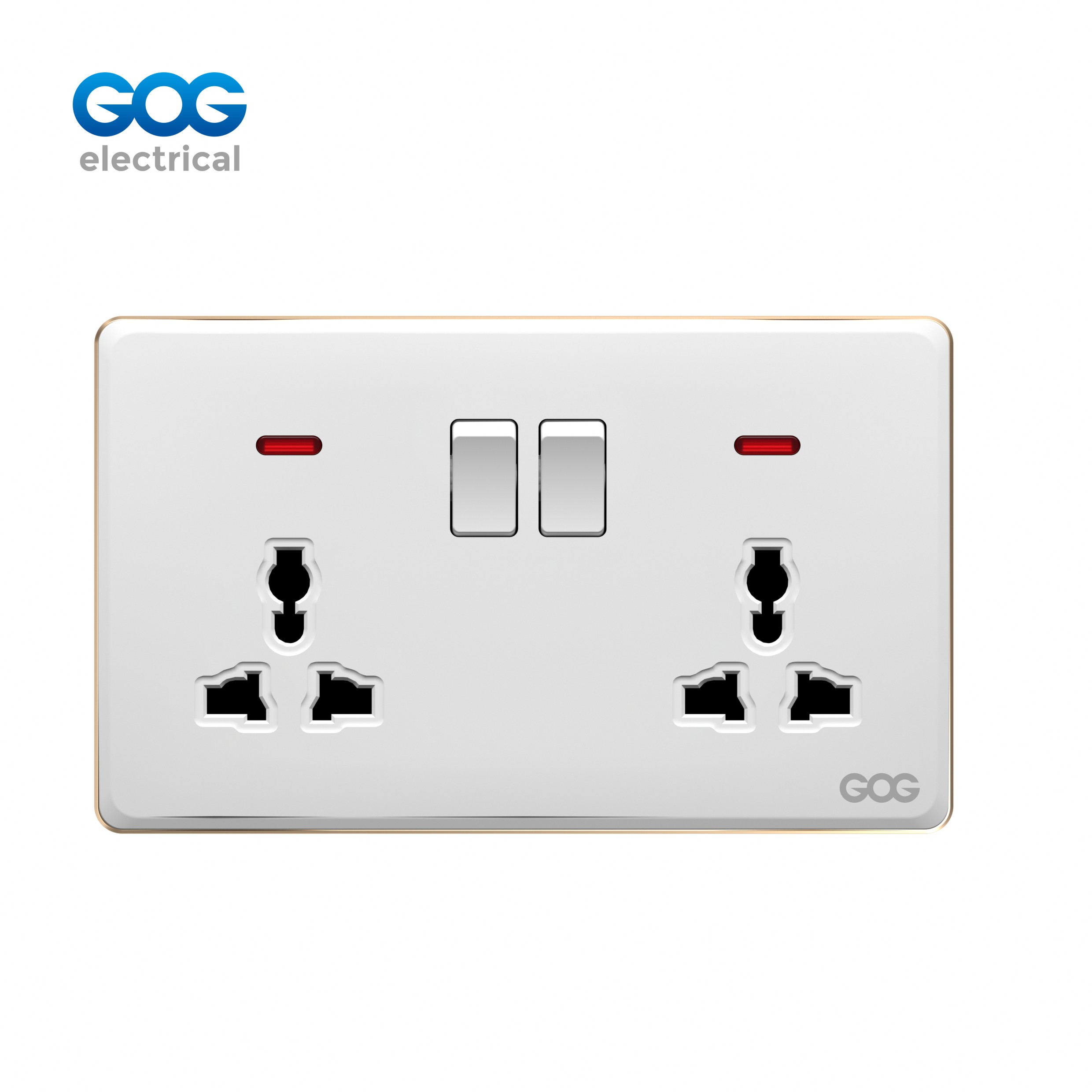 SLIM SWITCH SOCKET PC GLASS wall switch double 13A SWITCHED SOCKET with neon C93408/C93412 13A 250V White/gold/gray/black