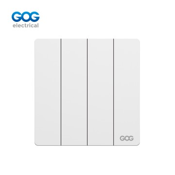 SLIM SWITCH SOCKET PC GLASS wall switch 4 gang 10A/16A 250V high-st...