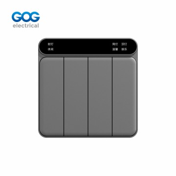 SMART SWITCH SOCKET PC GLASS METAL wall switch 3 gang 3 scene AC85-...