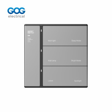 SMART SWITCH SOCKET PC GLASS METAL wall switch 3 gang 3 scene AC85-265V 50/60Hz A-303 White/gold/gray/black