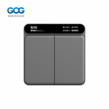SMART SWITCH SOCKET PC GLASS METAL wall switch 2 gang 2 scene AC85-...