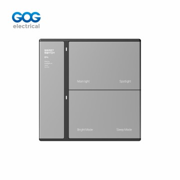 SMART SWITCH SOCKET PC GLASS METAL wall switch 2 gang 2 scene AC85-265V 50/60Hz A-202 White/gold/gray/black