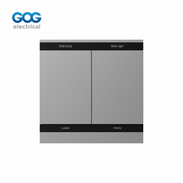 SMART SWITCH SOCKET GLASS METAL wall switch 2 gang 2 scene AC85-265...