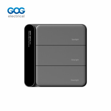 SMART SWITCH SOCKET PC GLASS METAL wall switch 3 gang AC85-265V 50/...
