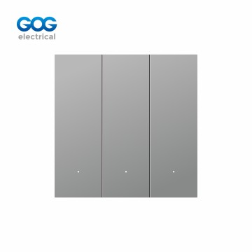 SMART SWITCH SOCKET PC GLASS METAL wall switch 3 gang AC85-265V 50/...