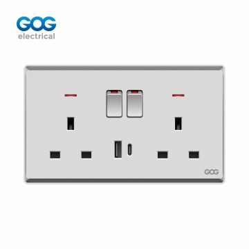 Ultra-thin skin feel GOG PC R30 series wall switched socket 13A 2 g...