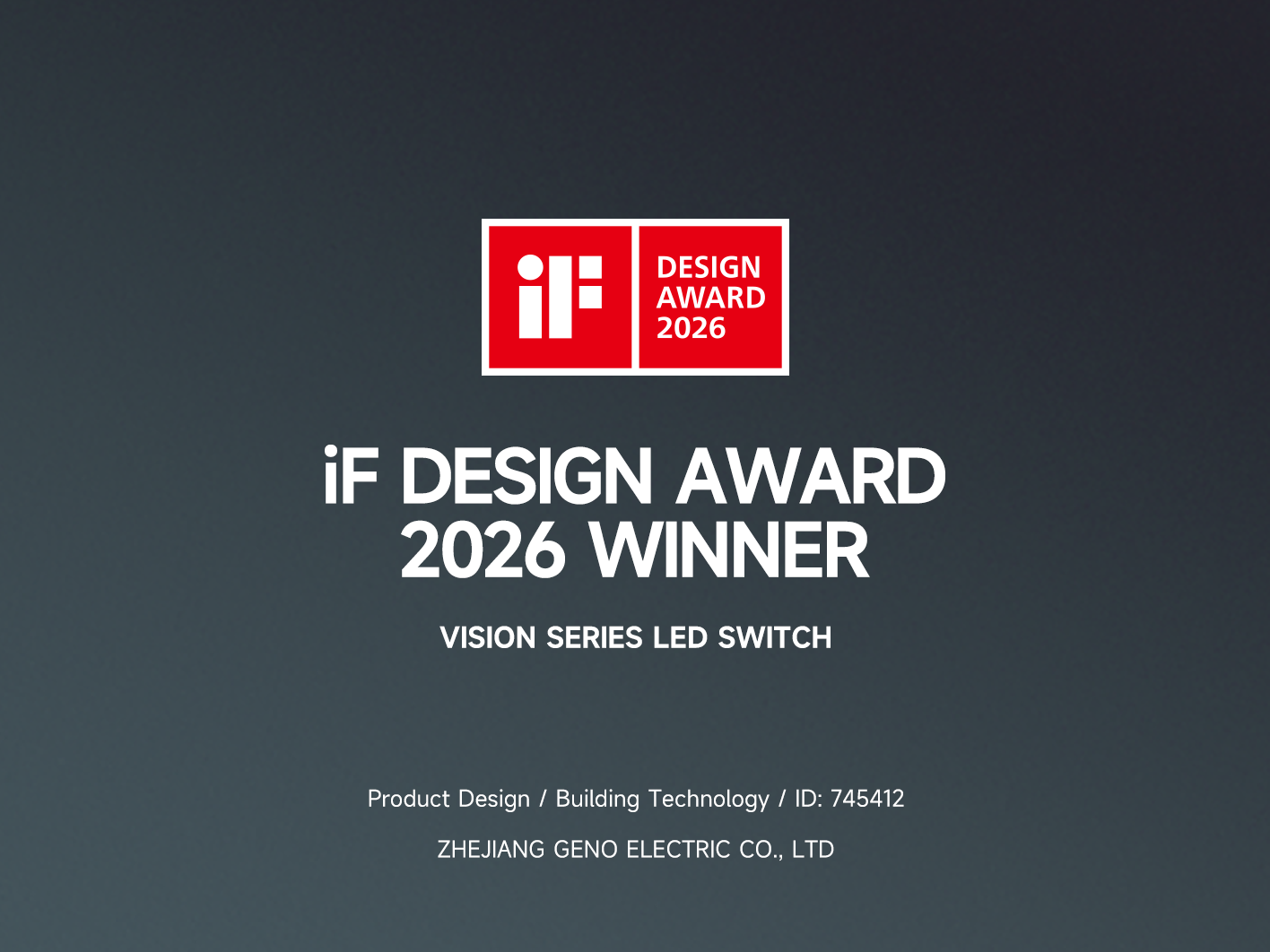 GOG's VISION SERIES LED SWITCH Wins the 2026 German iF Design Award