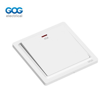 K2 Ultra-thin skin feel GOG PC wall switch 45A double pole with neon 250V, E327, Imported high-transparent, high-strength PC