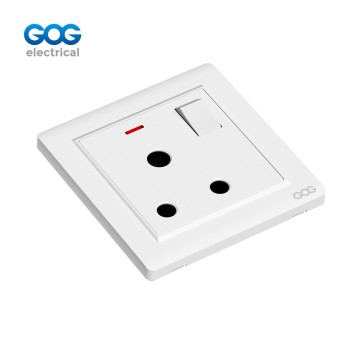 A10 GOG PC Wall Switched Socket 15a With Neon (3pin Round Socket), A10431, Imported high-transparent, high-strength PC