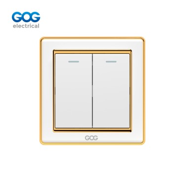 A33 GOG PC wall switch 2 gang 16A 250V, A33303/A33304, Imported high-transparent, high-strength PC