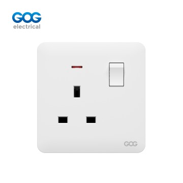 A60 GOG PC 壁スイッチ式ソケット 13A 1 ギャング ネオン付き、A60407、Imp...