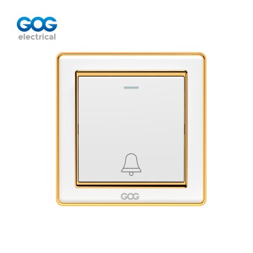 A33 GOG PC door bell switch with neon 16A 250V, A33317, Imported high-transparent, high-strength PC