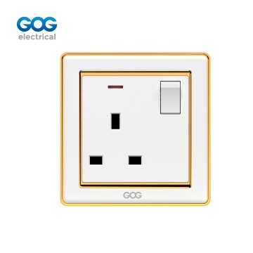 A33 GOG PC 壁スイッチ式ソケット 13A 1 ギャング ネオン付き、A33407、Imp...