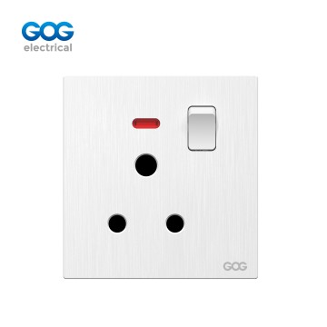 M30 GOG PC  wall switched socket 15A with neon (3pin round socket),...