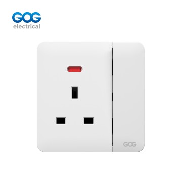 A60 GOG PC 壁スイッチソケット 13A 1 ギャング、ネオン、大きなボタン、... 付き