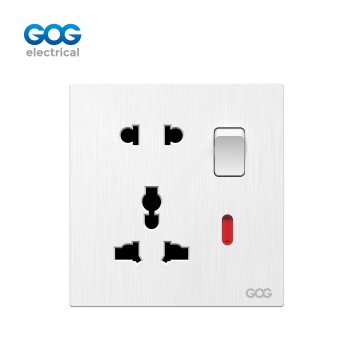 M30 GOG PC  wall switched socket 1 gang 5 pin MF socket with neon, ...