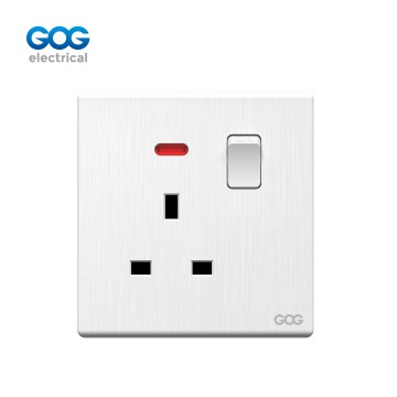 V15 GOG PC  wall switched socket  13A 1 gang with neon, 	V15407, Im...