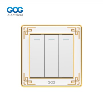 A32 GOG PC wall switch 3 gang 16A 250V, A32305/A32306, Imported high-transparent, high-strength PC