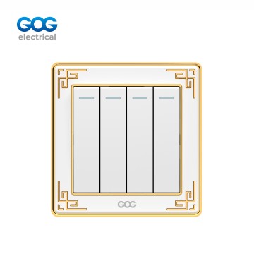 A32 GOG PC wall switch 4 gang 16A 250V, A32307/A32308, Imported high-transparent, high-strength PC
