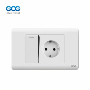 A10 SERIES PC SWITCH SOCKET 1 GANG  SWITCH WITH EUROPE SOCKET  A10-047/048  PC