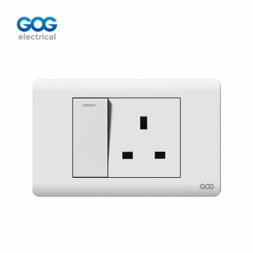 A10 SERIES PC SWITCH SOCKET 1 GANG  SWITCH WITH 13A UK SOCKET   A10-043/044  PC