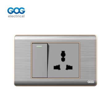 A20 SERIES STAINLESS STEEL  SWITCH SOCKET 1 GANG  SWITCH WITH MULTI SOCKET  A20- 045/046/074/075  Stainless Steel