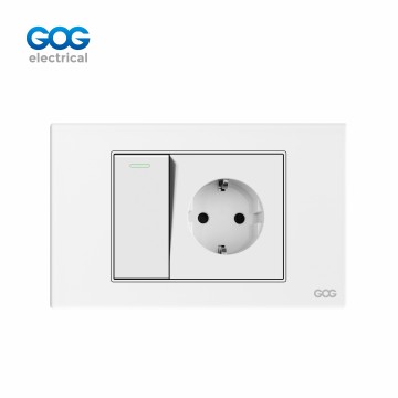 A40 SERIES GLASS  SWITCH SOCKET 1 GANG  SWITCH WITH EUROPE SOCKET  ...
