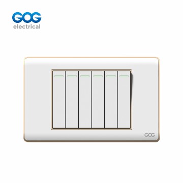 A30 SERIES  CHROMED PC SWITCH 6 GANG A30- 016/017  Chromed PC