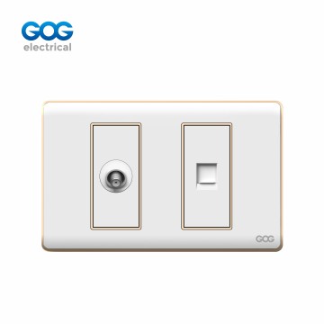 A30 SERIES CHROMED PC SWITCH SOCKET SATELLITE / TEL/ COMPUTER /TV S...