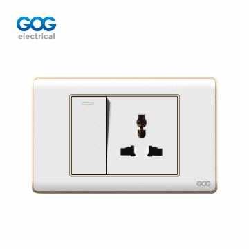A30 SERIES CHROMED PC SWITCH SOCKET 1 GANG  SWITCH WITH MULTI SOCKE...