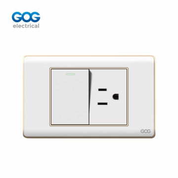 A30 SERIES CHROMED PC SWITCH SOCKET 1 GANG  SWITCH WITH US STANDARD...