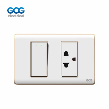 A30 SERIES CHROMED PC SWITCH SOCKET 1 GANG  SWITCH WITH THAI 3 PIN ...